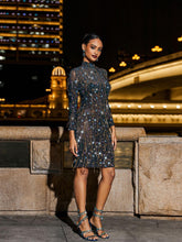 Load image into Gallery viewer, Hills Long Sleeve Fringe Rhinestone Mini Dress
