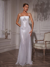 Load image into Gallery viewer, Ichiro Spaghetti Sequin Maxi Dress
