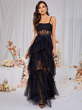 Load image into Gallery viewer, Inaya Mesh Maxi Dress In Black
