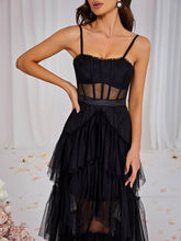 Load image into Gallery viewer, Inaya Mesh Maxi Dress In Black
