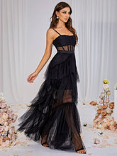 Load image into Gallery viewer, Inaya Mesh Maxi Dress In Black

