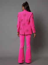 Load image into Gallery viewer, Indiana Floral Embellished Blazer Set In Hot Pink
