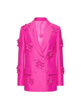 Load image into Gallery viewer, Indiana Floral Embellished Blazer Set In Hot Pink
