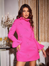 Load image into Gallery viewer, Indiana Poet Sleeve Flower Embellished Mini Dress
