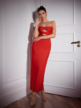 Load image into Gallery viewer, Jacquelyn Strapless Cutout Maxi Dress
