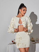 Load image into Gallery viewer, Jalissa Long Sleeve Flower Skirt Set
