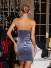 Load image into Gallery viewer, Jimmie Metal Feather Mini Dress In Silver
