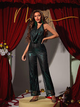 Load image into Gallery viewer, Joly Backless Sequin Jumpsuit In Emerald
