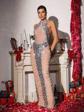 Load image into Gallery viewer, Jullie Halterneck Embellished Sequin Maxi Dress
