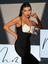 Load image into Gallery viewer, Juna Spaghetti Flower Hollow Bandage Dress
