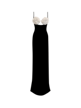 Load image into Gallery viewer, Juna Spaghetti Flower Hollow Bandage Dress
