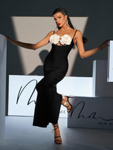 Load image into Gallery viewer, Juna Spaghetti Flower Hollow Bandage Dress
