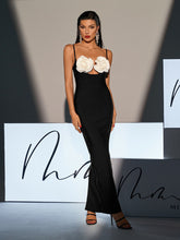 Load image into Gallery viewer, Juna Spaghetti Flower Hollow Bandage Dress
