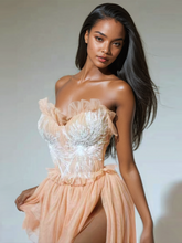 Load image into Gallery viewer, Kalene Strapless Ruffle Tulle Dress
