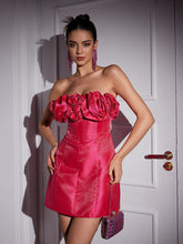 Load image into Gallery viewer, Katelynn Strapless Flower Mini Dress
