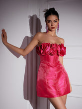 Load image into Gallery viewer, Katelynn Strapless Flower Mini Dress

