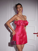Load image into Gallery viewer, Katelynn Strapless Flower Mini Dress
