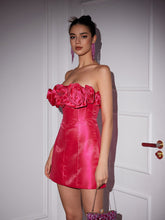 Load image into Gallery viewer, Katelynn Strapless Flower Mini Dress
