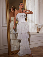Load image into Gallery viewer, Katrina Strapless Ruched Mesh Maxi Dress
