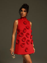 Load image into Gallery viewer, Keane Sleeveless Bow Flower Mini Dress
