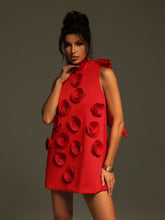 Load image into Gallery viewer, Keane Sleeveless Bow Flower Mini Dress
