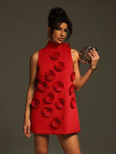 Load image into Gallery viewer, Keane Sleeveless Bow Flower Mini Dress
