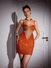 Load image into Gallery viewer, Kehlani Spaghetti Sequin Mini Dress
