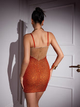 Load image into Gallery viewer, Kehlani Spaghetti Sequin Mini Dress
