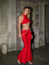 Load image into Gallery viewer, Kesar Halterneck Crystal Bandage Pants Set
