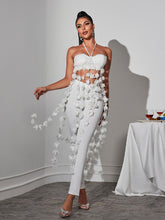 Load image into Gallery viewer, Kevon Halterneck Flower Pants Set
