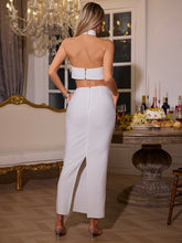 Load image into Gallery viewer, Khan Halterneck Flower Cutout Bandage Dress
