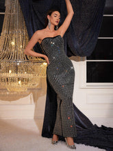 Load image into Gallery viewer, Khy Rhinestone Bandage Maxi Dress With Gloves
