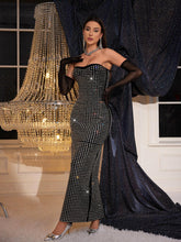 Load image into Gallery viewer, Khy Rhinestone Bandage Maxi Dress With Gloves
