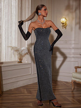 Load image into Gallery viewer, Khy Rhinestone Bandage Maxi Dress With Gloves
