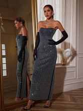 Load image into Gallery viewer, Khy Rhinestone Bandage Maxi Dress With Gloves
