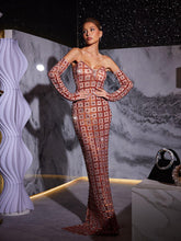 Load image into Gallery viewer, Kieran Rhinestone Mesh Maxi Dress
