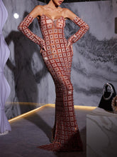 Load image into Gallery viewer, Kieran Rhinestone Mesh Maxi Dress
