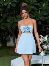 Load image into Gallery viewer, Kinsley Strapless Cutout Mini Dress In Blue
