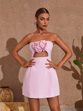 Load image into Gallery viewer, Kinsley Strapless Cutout Mini Dress In Pink
