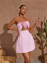 Load image into Gallery viewer, Kinsley Strapless Cutout Mini Dress In Pink
