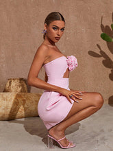 Load image into Gallery viewer, Kinsley Strapless Cutout Mini Dress In Pink
