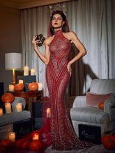 Load image into Gallery viewer, Koa Sleeveless Rhinestone Mesh Maxi Dress
