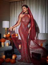 Load image into Gallery viewer, Koa Sleeveless Rhinestone Mesh Maxi Dress
