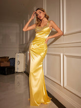 Load image into Gallery viewer, Kolt Rhinestone Patchwork Satin Dress
