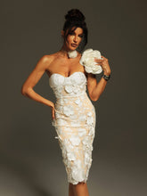 Load image into Gallery viewer, Krystie Strapless Flower Embroidered Midi Dress
