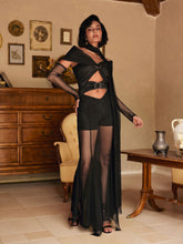 Load image into Gallery viewer, Lakiya Cutout Mesh Maxi Dress
