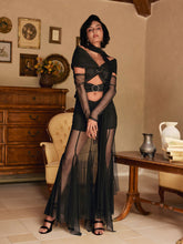 Load image into Gallery viewer, Lakiya Cutout Mesh Maxi Dress
