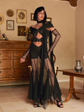 Load image into Gallery viewer, Lakiya Cutout Mesh Maxi Dress
