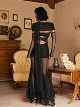 Load image into Gallery viewer, Lakiya Cutout Mesh Maxi Dress
