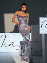 Load image into Gallery viewer, Laszlo Strapless Sequin Split Maxi Dress
